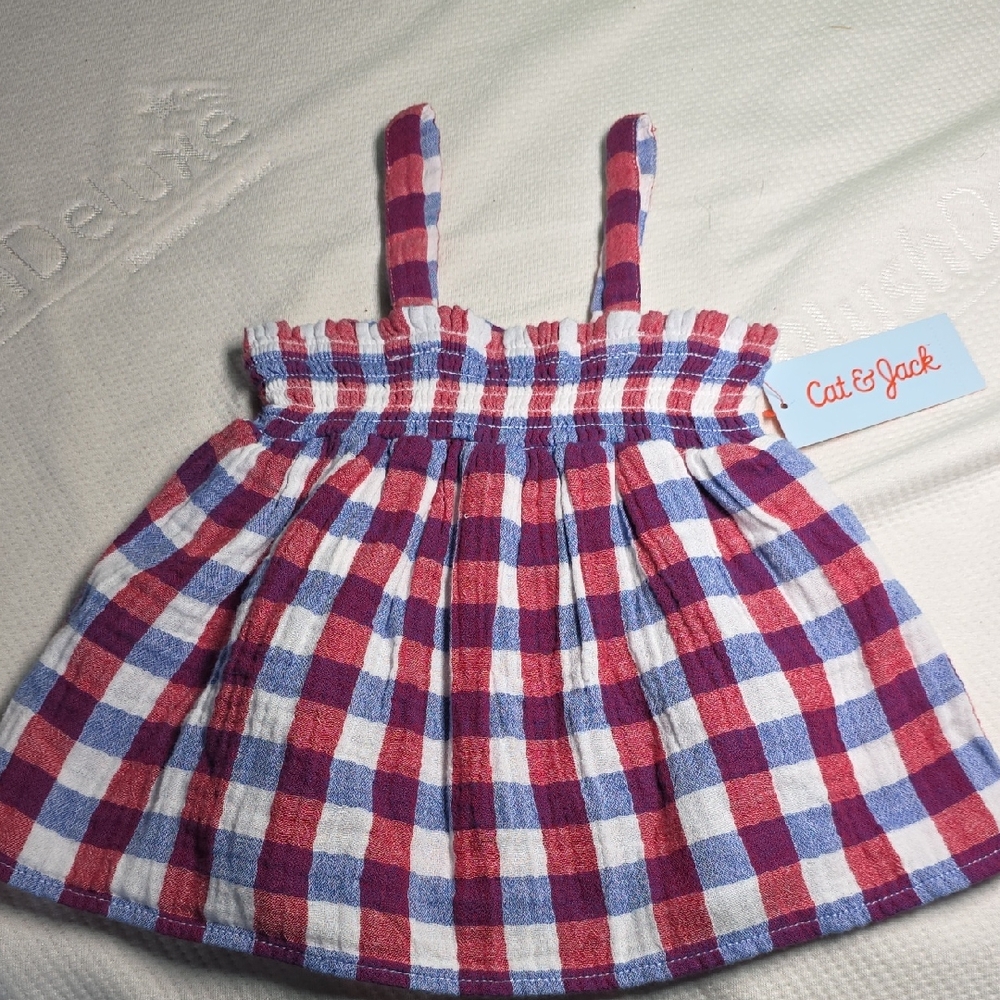 Cat & Jack Kids Dress in Red and Blue Check
